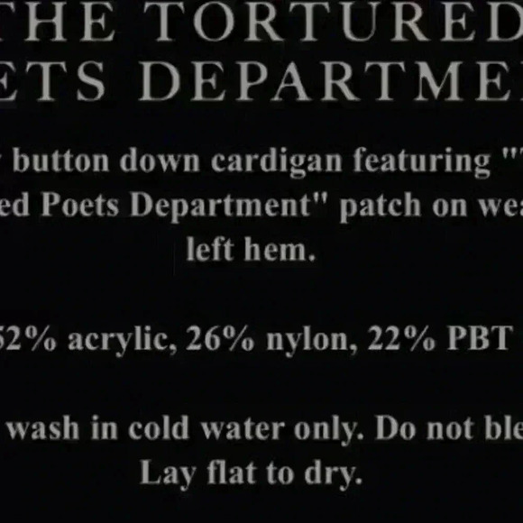 SOLD OUT! 🖤🤍 Taylor Swift Tortured Poets Department Cardigan in M/L - New - Picture 7 of 7